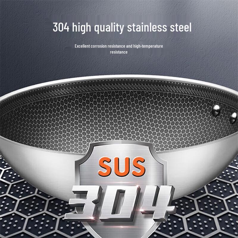 Supor 304 Stainless Steel Non-Stick Wok