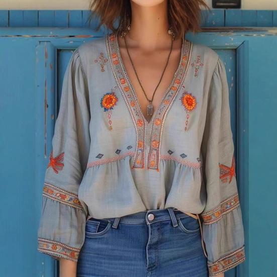 Dámské topy Hluboký výstřih do V Spuštěná ramena Zakřivený lem Blůza Ležérní vrstvená košile Topy Denní nošení