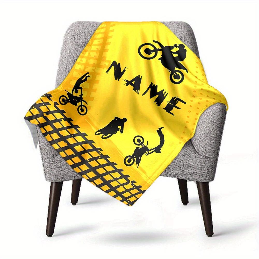 Dirt Bike Tricks Home Customize Your Name Blankets Comfortable Soft Lightweight Allseason Multipurpose Blanket For Picnics Sofas Offices Beds Living
