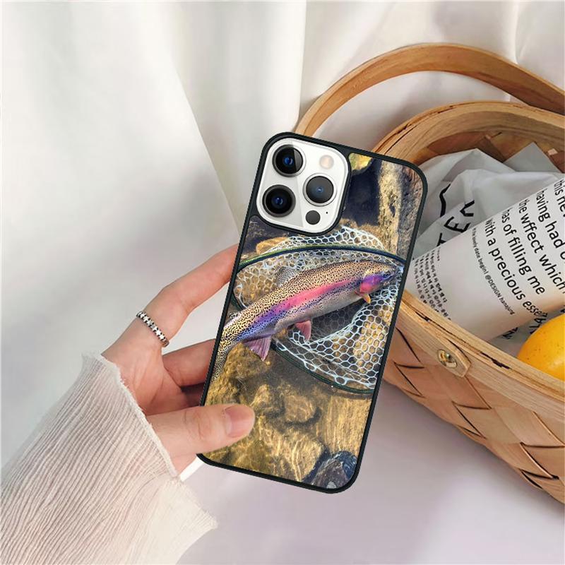 Rainbow Trout Fishing Skin Mobile Celular Phone Cases for iPhone 17 Air 16 15 14 12 13 PLUS 11 PRO MAX Coque Fundas