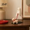 Whimsical Room Accessories Halloween Ghost Walking Dog Figurine, Cute Spooky Statue with LED Candle, 3D Printed Tabletop Ornament for Holiday