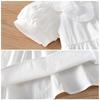 Girls Summer Solid White Princess Dress With Petal Collar Stylish Baby Girl Party Dress Elegant Short Sleeve Sundress For Kids