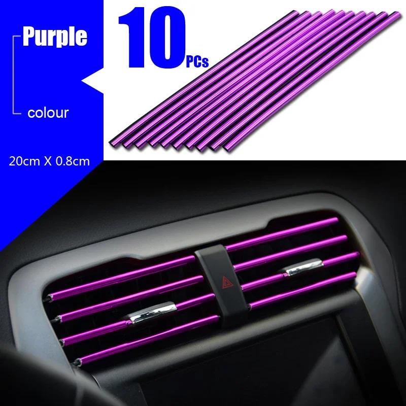 10 ks 20cm U-tvarovaný dekorační pásek do auta z chromovaného PVC barevného lesklého autodílu, doplňky do interiéru auta