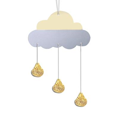 Decorazione da Appendere in Legno Stile Nordico Nuvola Glitter Goccia d'Acqua Decorazione per Cameretta Bambini