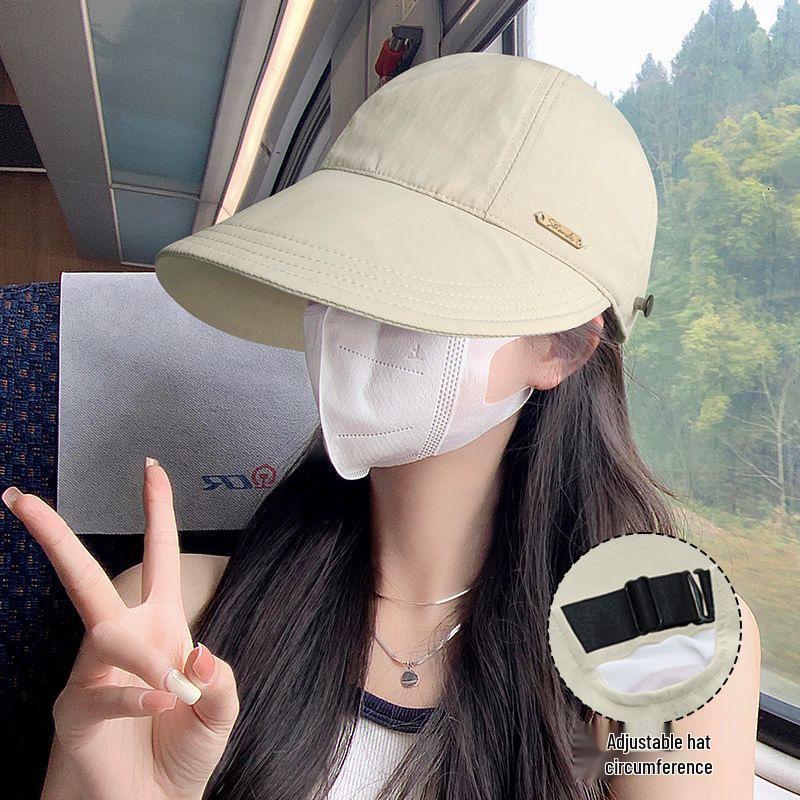 Women's Quick-Dry Duckbill Sun Hat with UV Protection, Wide Brim, and Removable Mask