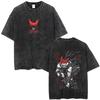 Japanese Anime One Punch Man Vintage Washed T-shirt Manga Zombieman Graphic T Shirt Fashion Casual Oversized T-shirts Unisex