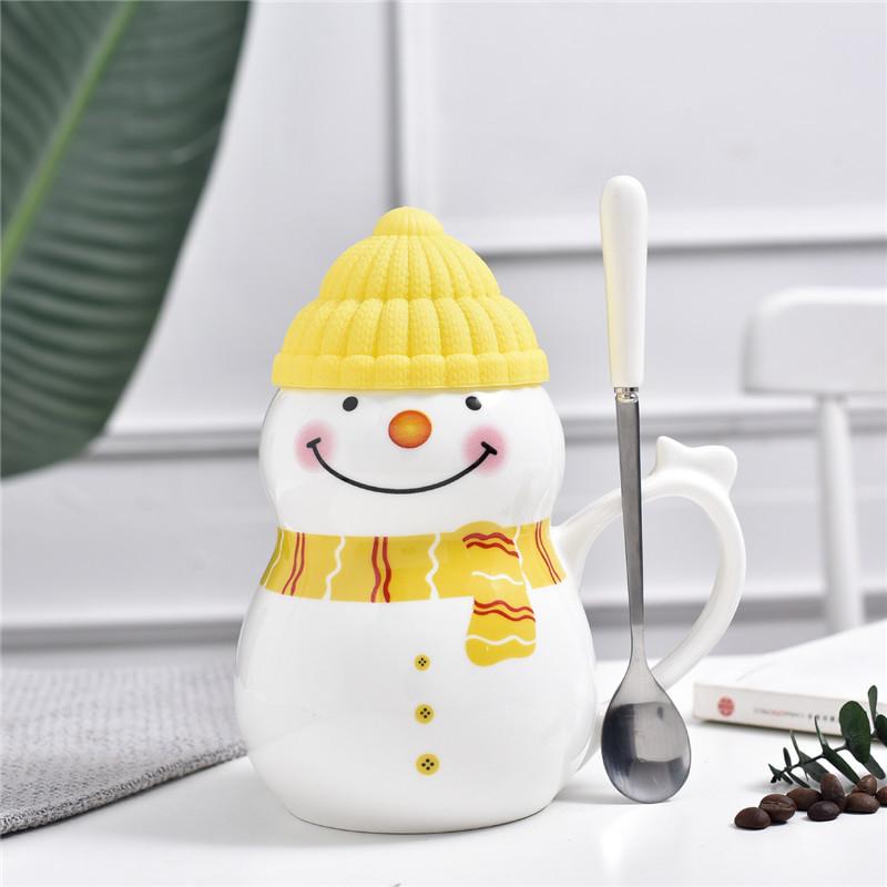 Cute Snowman Ceramic Mug Coffee Milk Couple Water Cup Christmas Winter Gift Girl Cup