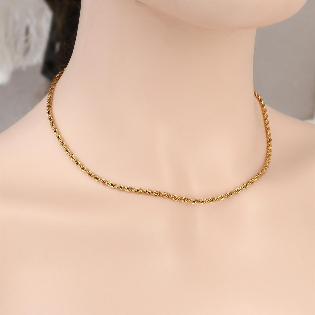 Kordelkette Halskette Hip Hop Herrenkette 2/3/4mm Dick