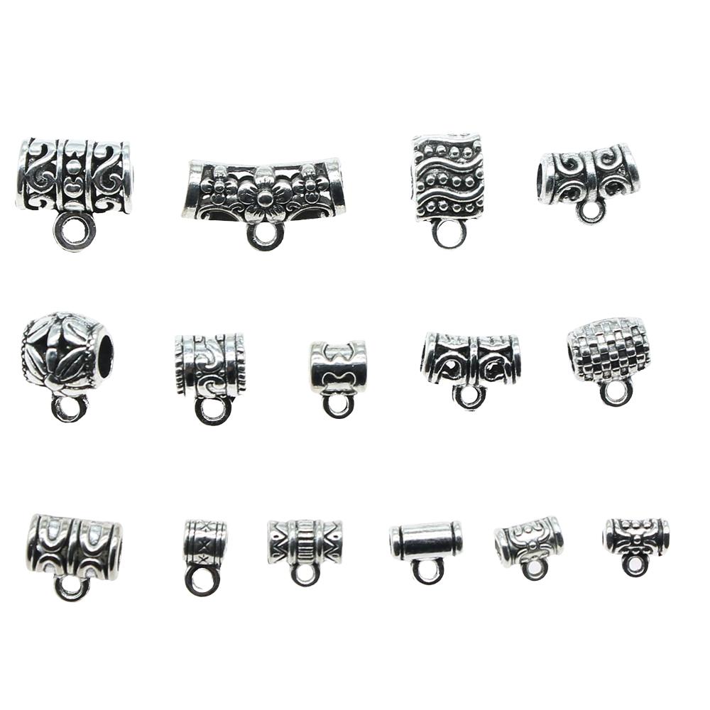 20pcs Charms Connector Bails Beads Antique Silver Color Bails Beads Charms Jewelry Findings DIY Bails Beads Connector