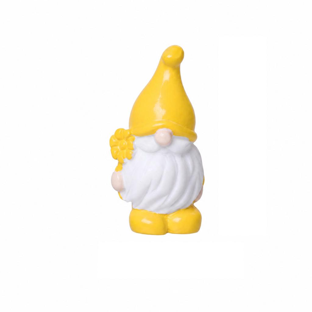 Gartenzwerg Figur - Gelber Zwerg für Gartenterrarium Dekoration