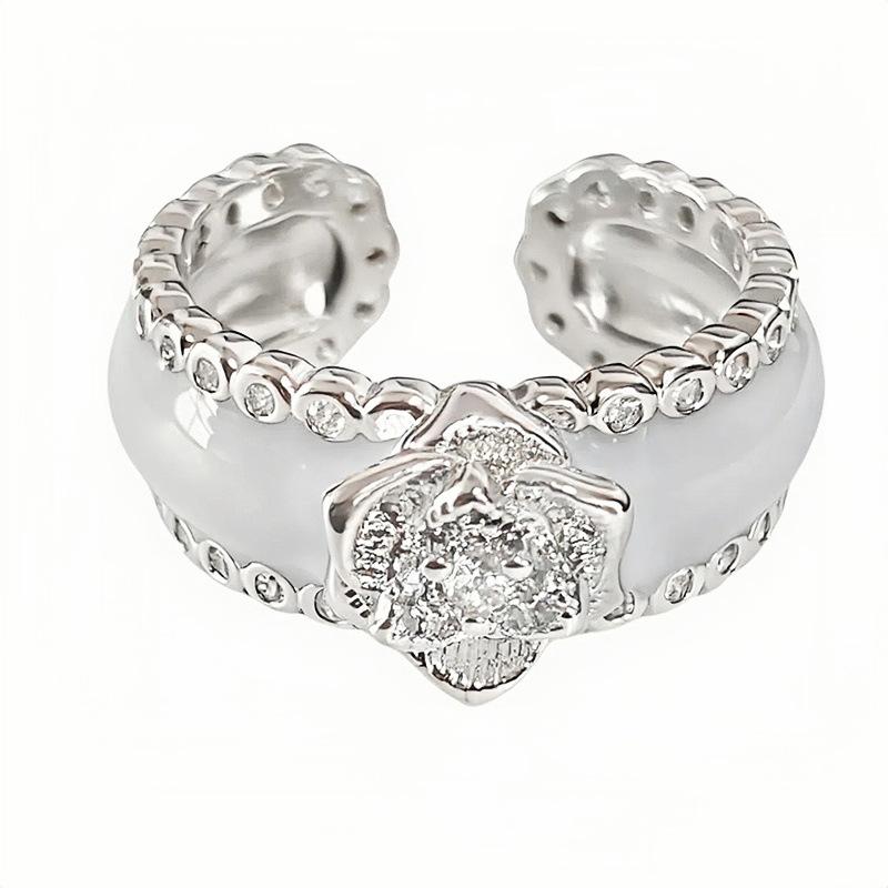 Enamel Color Butterfly Ring French Niche Exquisite Ring Middle Ancient Small Fresh Super Fairy Temperament Open Index Finger Ring