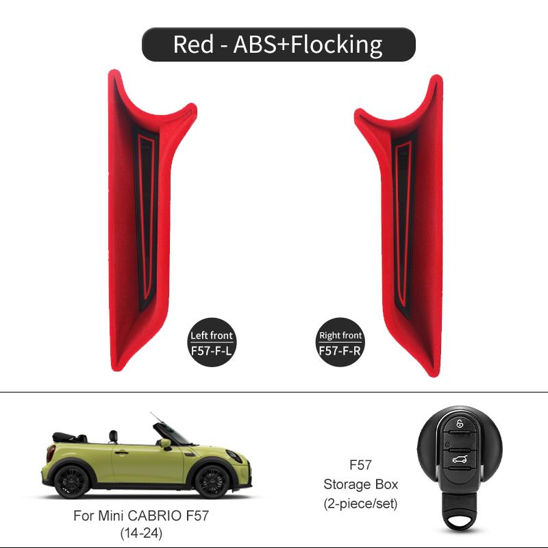 Car Door Armrest Storage Box Stick Shell Flocking For Mini Cooper F56 F55 F57 ABS Phone Wallet Car Storage Slot Car Decoration