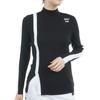Admiral Golf ADLA476 Women's Black Mock Neck Ribbed Sweater with Front Slit