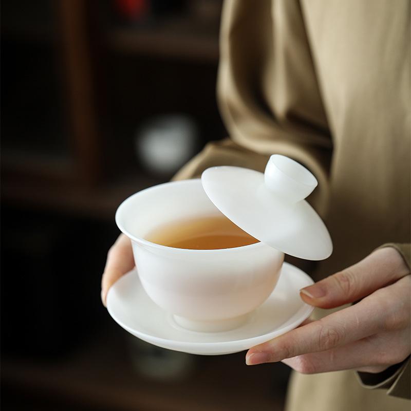 Ice seed jade plain roast tea set housewarming to give customers commemorative gifts business high-end gifts