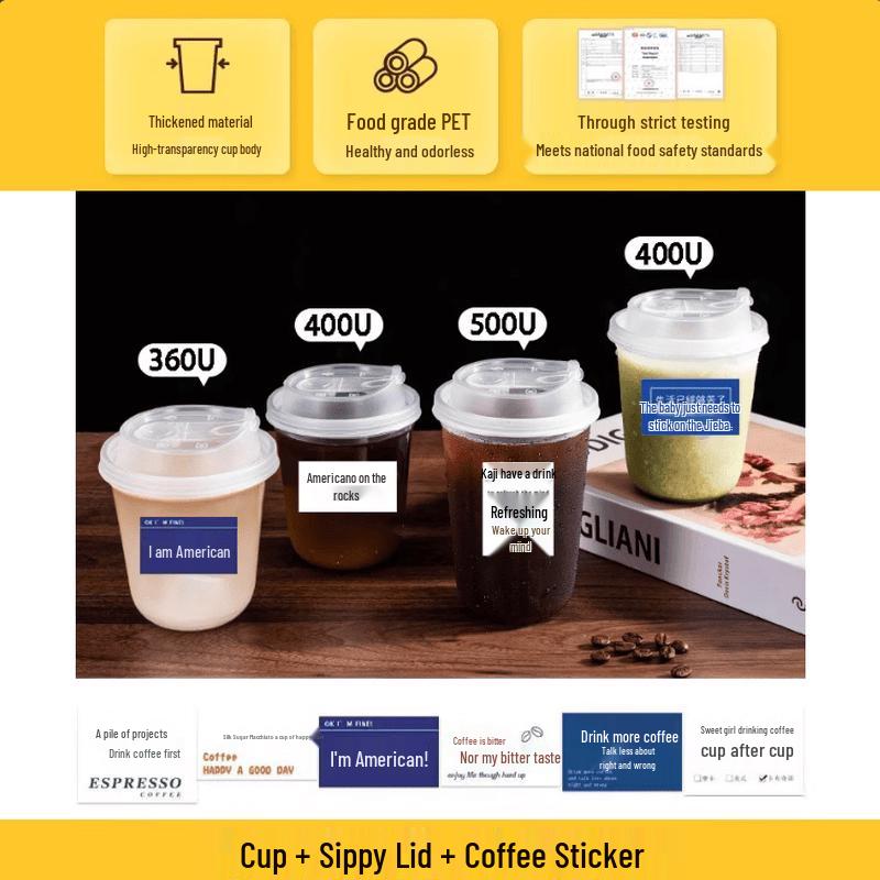 Disposable Transparent Plastic Cups with Lids