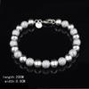 Women 8mm Glossy Embossed Beaded Bracelet Bangle Jewelry Wrist Decor