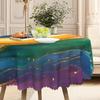 Round Table Cloth Gradual Change Color Gold Sequins Waterproof Oil-Proof Tablecloth Home Decoration Table Cloth