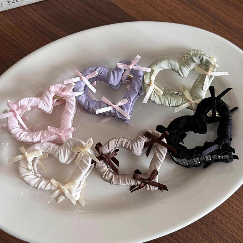 Korean Ribbon Bow Hair Claw Clips Temperament Elegant Hairpin Women Princess Headdress Fashion Grab Clip Female Hair Accessories