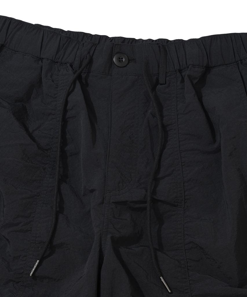 NOT4NERD Contour Shirring Nylon Cargo Pants - Black