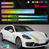 5pcs Racing Stripe Vinyl Decal Kit- Waterproof Car Hood& Body Stickers with Mirror Decals(Glossy Finish)