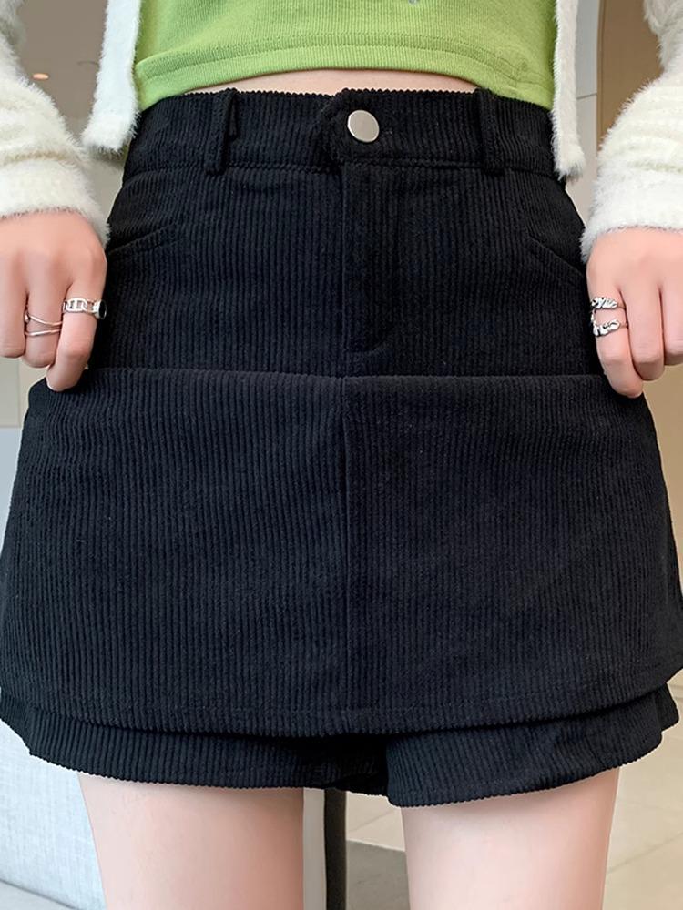2026 Women's High-Waisted Corduroy A-Line Skirt: Slimming, Anti-Exposure Design for Autumn/Winter