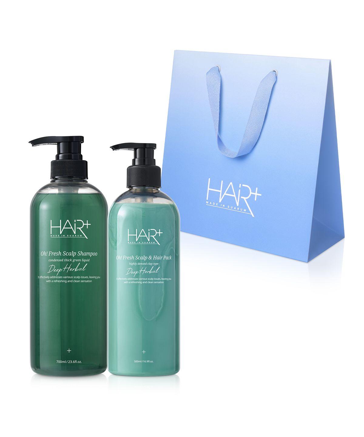Offresh Dry Scalp Anti-Aging Exfoliation Cool Shampoo Hair Pack Gift Set (Functional for Hair Loss Relief)