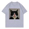 Magliette Divertenti Hip Hop Gatto Fumatore Oversize Cool Unisex Donna Gatto T-shirt Girocollo Manica Corta Maglietta Top Streetwear