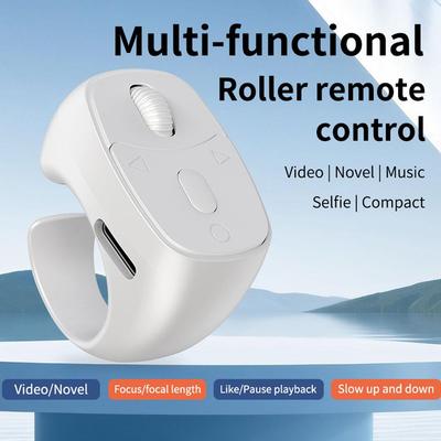 Scrolling Ring Wireless Finger Shutter Remote Control Page TurnerMobile Phone Controller Bluetoothcompatible For Home Travel Car