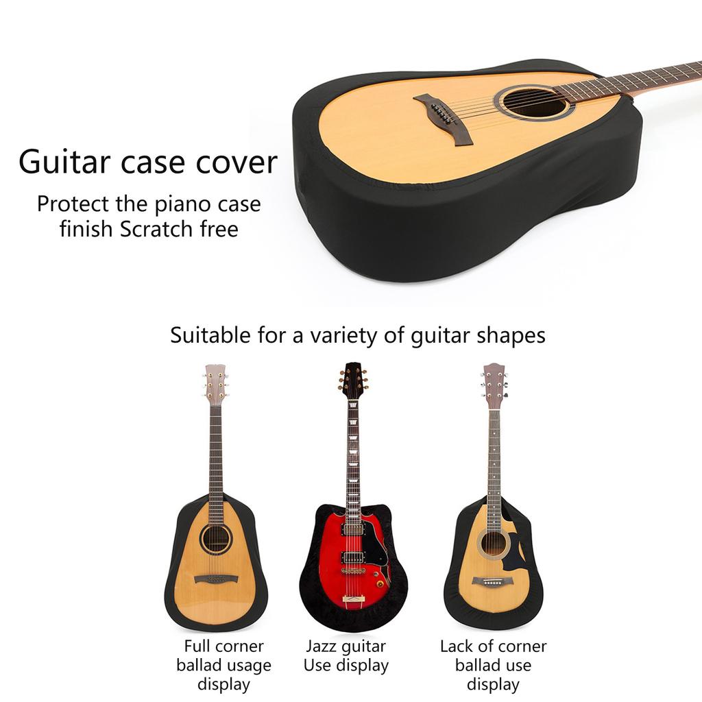 Black Guitar Dust Cover Portable Sleeve Cover Flannel Dustproof Cover Music Bass Electric Guitar Protective Cover