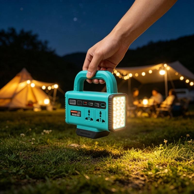 DC18V-21V to AC180V-220V Power Inverters For Outdoor Camping And Emergency Use With 120W Output And Lithiums Battery