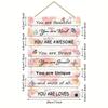 Putuo Decor 1Pc Inspirational Quotes Wooden Hanging Sign You Are Beautiful You Are Kind Gift