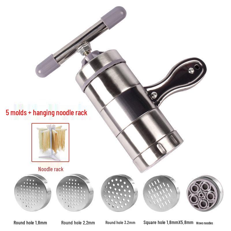 Stainless Steel Manual Noodle Maker with Plastic Dough Press