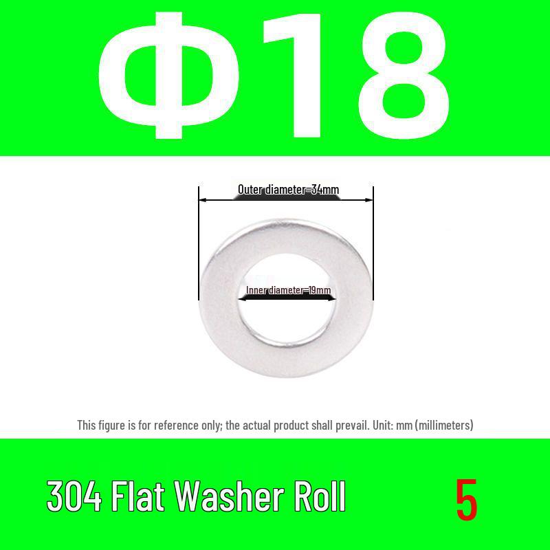304 Stainless Steel Flat Washer M2-M30 – Oversized Option Available – Free Shipping