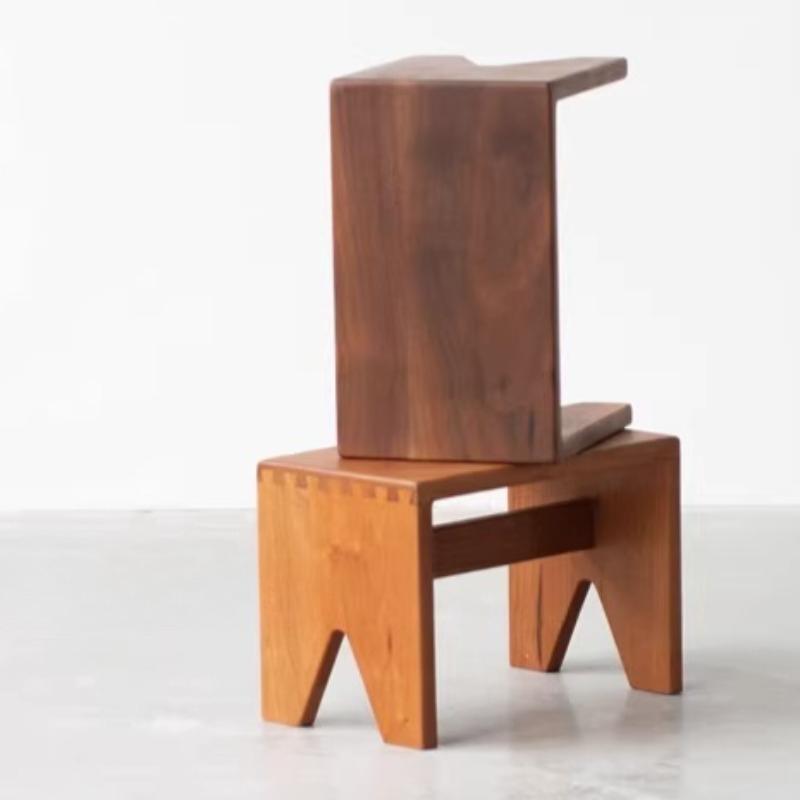 Modern Minimalist Tail Bench, Wooden Shoe Bench for Entryway, Sofa Footstool with Storage, Outdoor Low Stool for Balcony