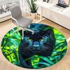 1pc Panther, Jungle Print Chair Carpet for Office, Round Non-Slip Durable Large Size Office Carpet, Suitable for Office, Beautiful Decoration
