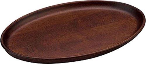 Yamako Wooden Cafe Tray, Oval, Brown, 15378