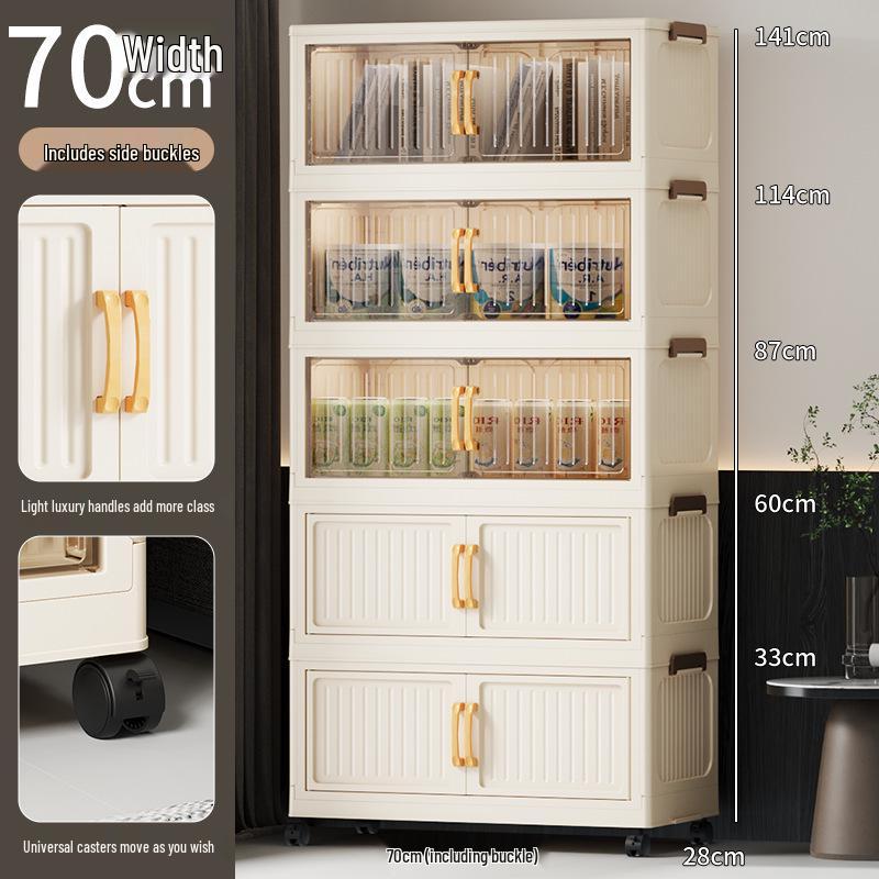 Folding Multi-Layer Plastic Storage & Wardrobe Cabinet for Kids and Households