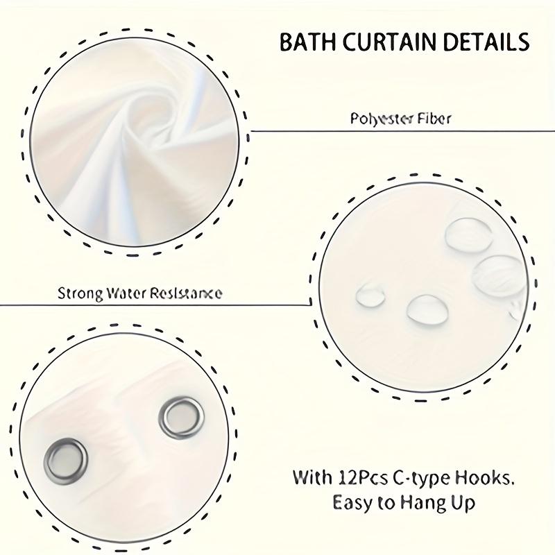 4Pcs Bathroom Shower Curtain Set  Colorful Pebble Pattern Bathroom Curtain With 12 Hooks Non Slip Rugs Toilet Cover Mat Bathroom Partition