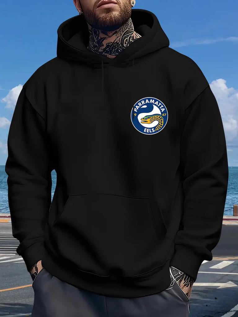 Black Hoodie - All-Season Pullover Sweatshirt with Hood