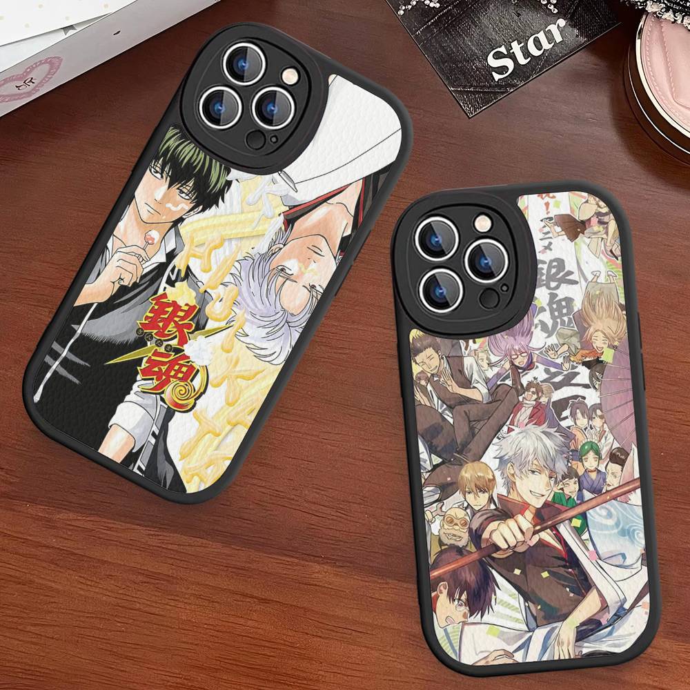 G-GINTAMA Anime Phone Case Hard Leather For IPhone 16 15 14 Mini 11 12 13 Pro Max Plus Fundas