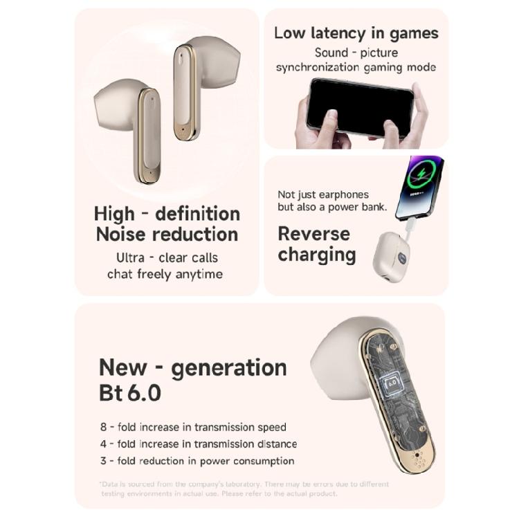 Long Wireless Bluetooth-compatible Earbuds For Conference Study 8Hrs Use Emergency Phone Charging Feature
