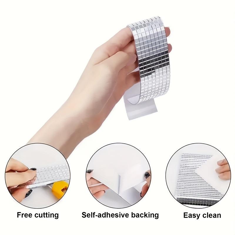 3Pcs Disco Ball Mirror Glass Sticker Self-Adhesive Mosaic Tiles Mirror for DIY Disco Party Decor Collages Craft Mosaic Patches