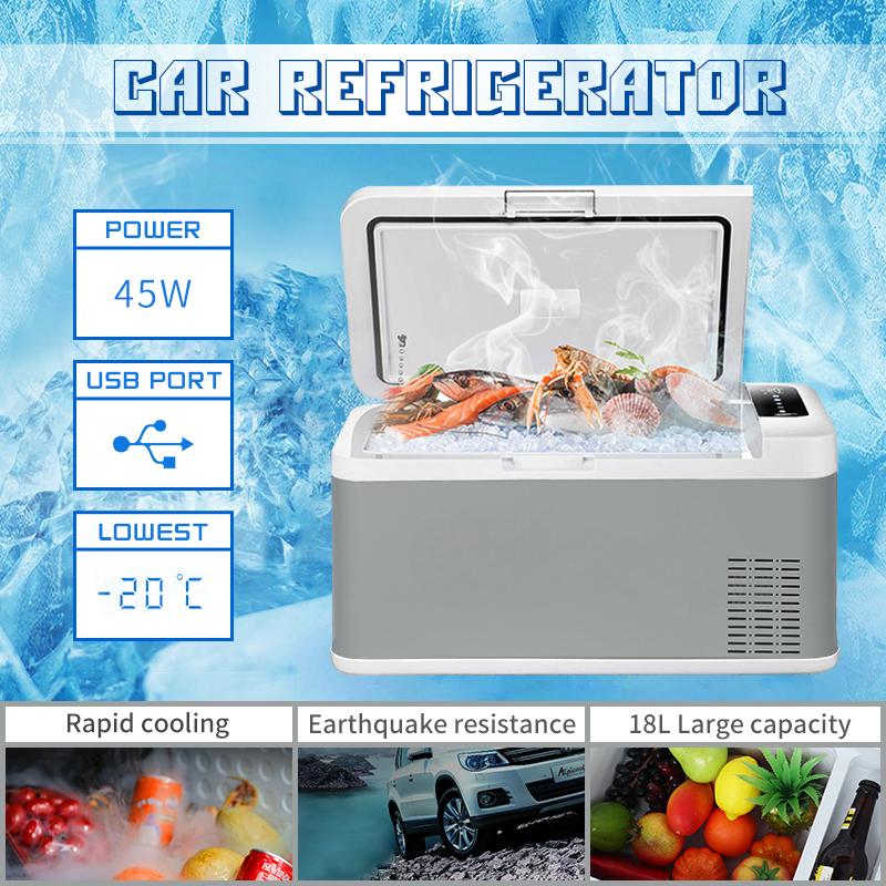 45W Portable 12/24/220V Alpicool Freezer Outdoor Travel Car 18L Portable Mini Refrigerator