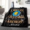 Archery Target With Arrows And Crossbows Blanket With Customizable Name Four Seasons Comfortable Shawl Blanket Suitable For Home Travel Camping Office
