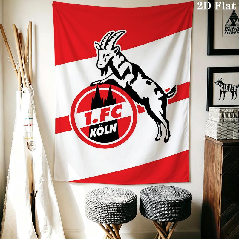 FC KÖLN Wall Tapestry Aesthetic Wall Hanging Printed Fabric Blanket Decorative Tapestries for Bedroom Living Room Home Decor
