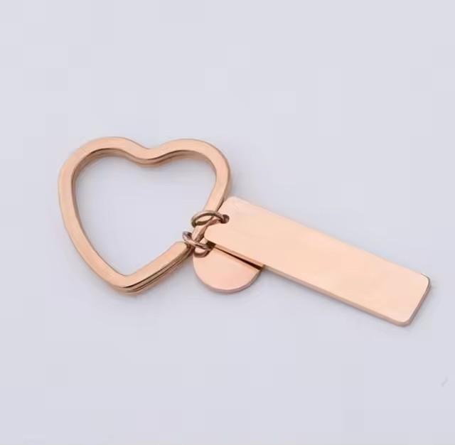 10Pcs/Lot Strip Blank Mirror Polished Stainless Steel Keychain For DIY Custom Women's Men's Keychain