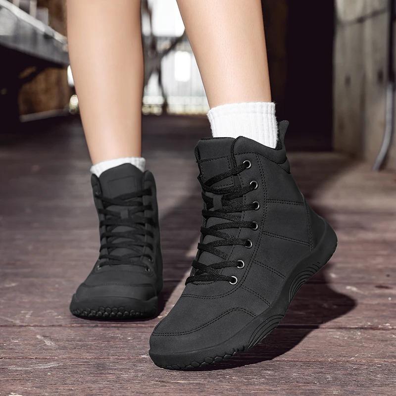 Damskie buty trekkingowe antypoślizgowe Męskie szerokie buty sportowe codzienne do trekkingu wspinaczki Modne wysokie buty ze skóry PU Wodoodporne
