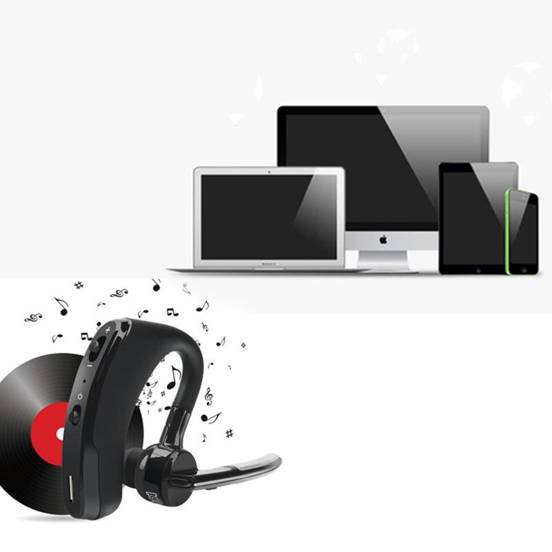 Bluetooth Business Stereo Headphone Wireless Hands-free Mic Headset with Voice Control Noise Reduction Earphone Ear Hook Earbud