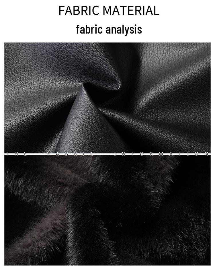 Men's Plus Size Fur Collar Leather Jacket - Warm Winter Outerwear for Middle-Aged Dads