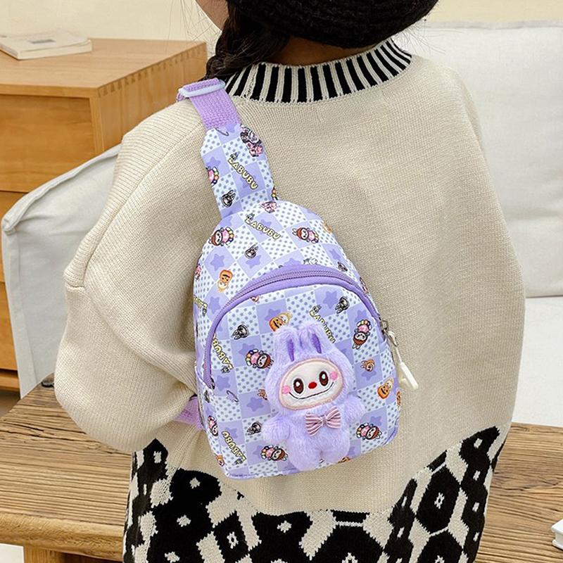 Kawaii Labubu Messenger Bag Kreslený Roztomilý Batoh pro Základní Školu The Monster Labubu Dárky pro Mateřskou Školu Dětská Taška přes Rameno